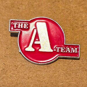 The A-Team Enamel Pin Retro 80s TV Show Logo Red White Lapel Brooch Collectible